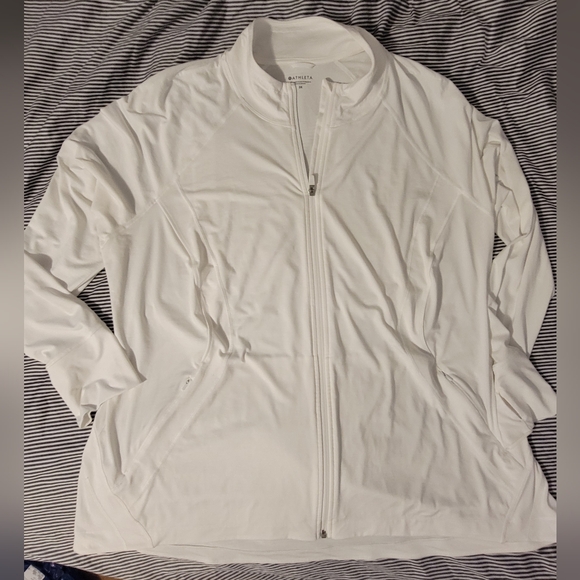 Athleta Pacifica White Full Zip Illume Jacket Size 3X UPF 50 - Picture 1 of 4